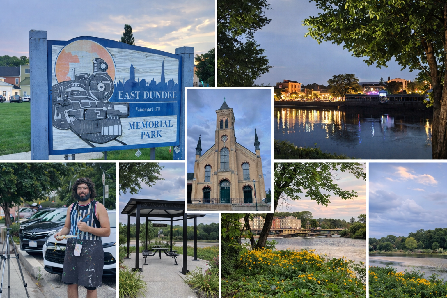 Main street or riverfront in East Dundee.