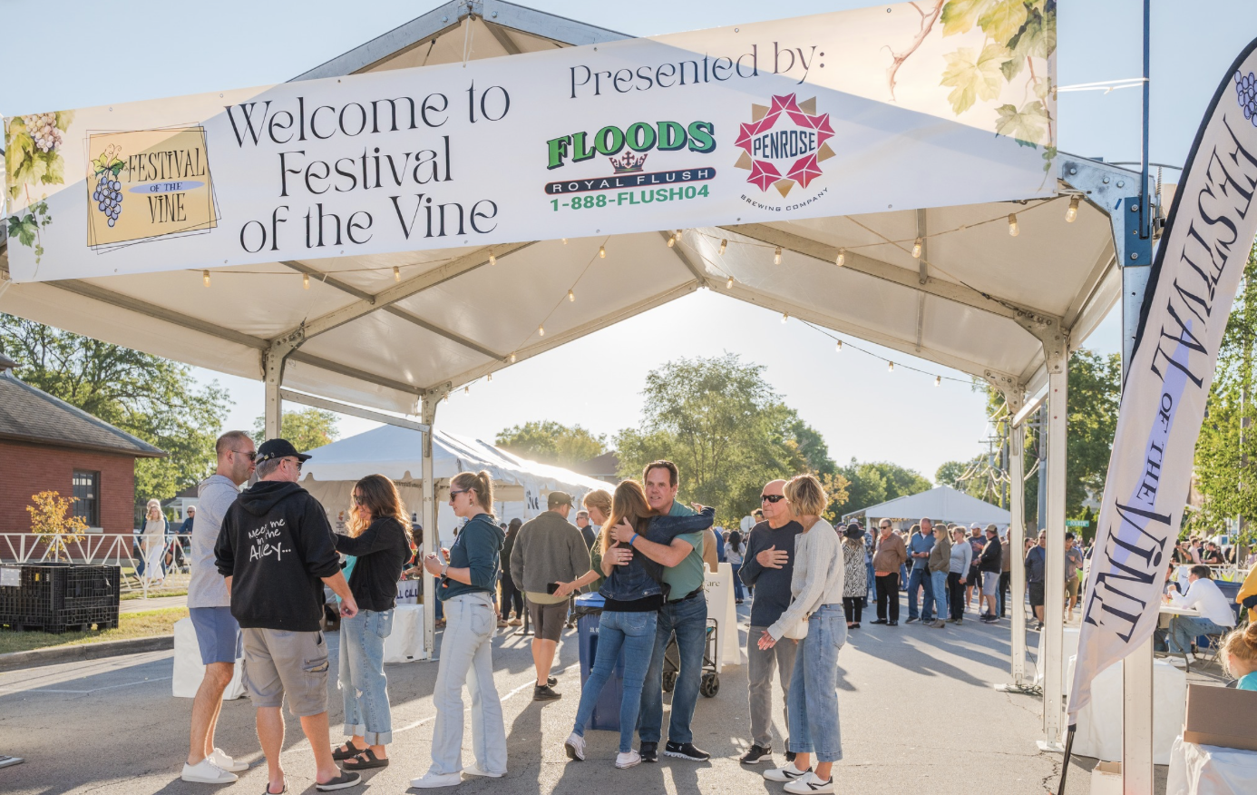 Wine, food booths, and live music at Festival of the Vine in downtown Geneva